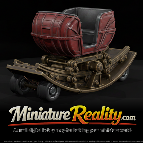 Ride Tilt a Whirl Car miniature, three-quarter view