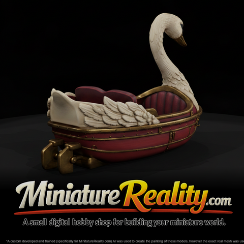 Ride Tunnel of Love Boat miniature, three-quarter view