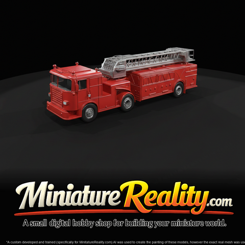 fire truck red white ladder