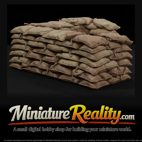 Sandbag Corner miniature, three-quarter view