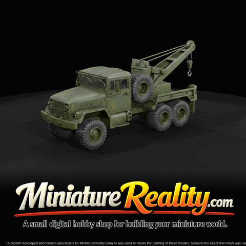Military Wrecker / Recovery Truck miniature, three-quarter view