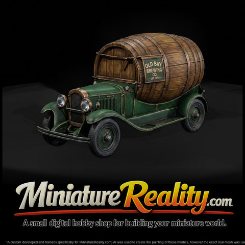 Vintage Barrel Delivery Truck