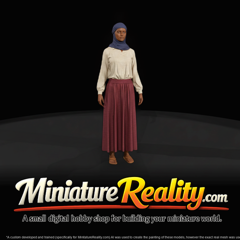 Middle Eastern Female Truck Driver with Light Truck — 3D Printable Miniature