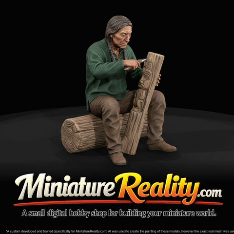 Middle Aged Man Carving (Contemporary)