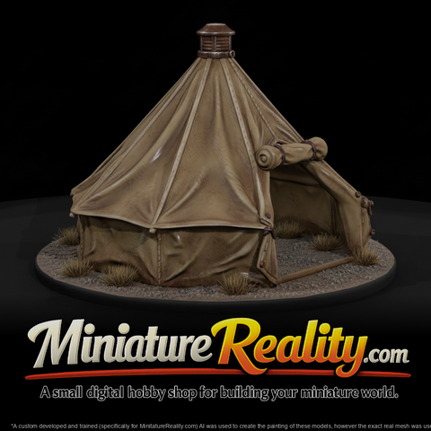 Civil War Sibley Tent miniature, three-quarter view