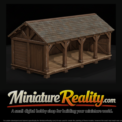 Civil War Quartermaster Depot miniature, three-quarter view