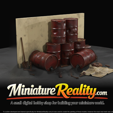 Oil Drum Barrels — Industrial Set