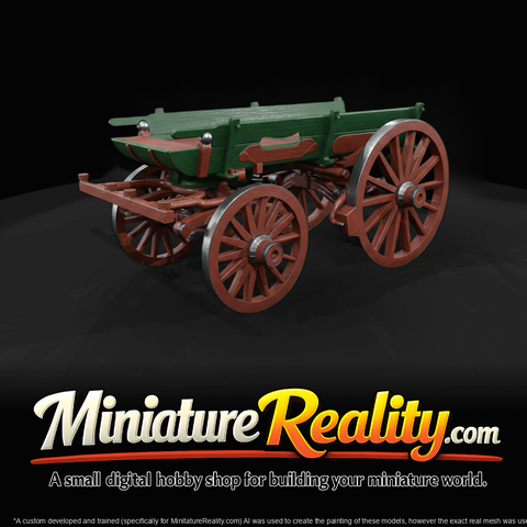 Old Wooden Farm Wagon — 3D‑Printable Miniature