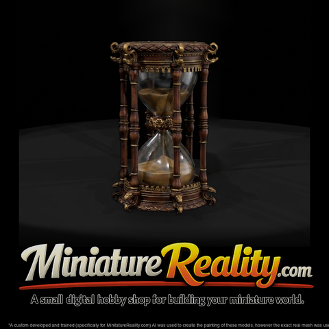 Ornate Baroque Victorian Hourglass Miniature (3D Printable)
