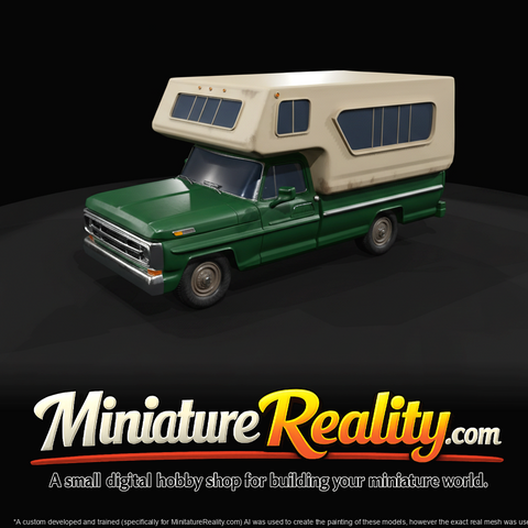 Pickup Truck With Camper (1970s)