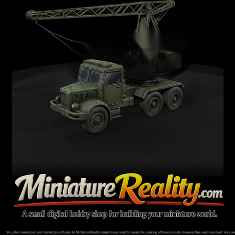 Vintage military mobile crane truck
