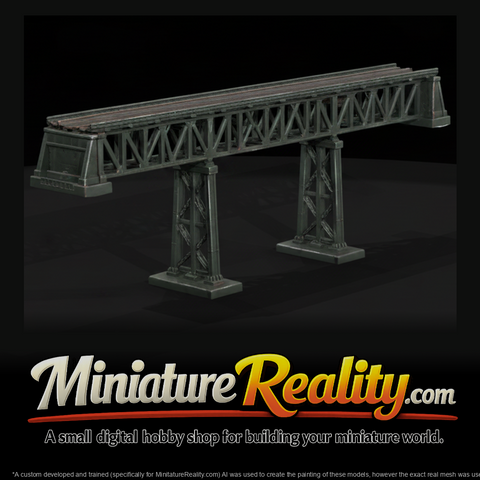 Bridge Deck Truss Bridge miniature, three-quarter view