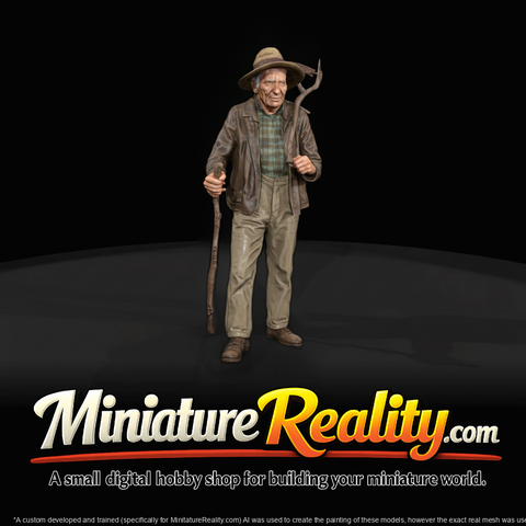 Rural Farmer with Scythe — Printable