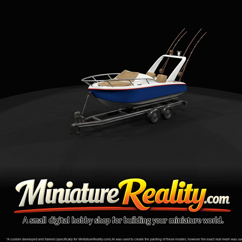 Small Deep Sea Pleasure Boat ON Trailer (estimated)
