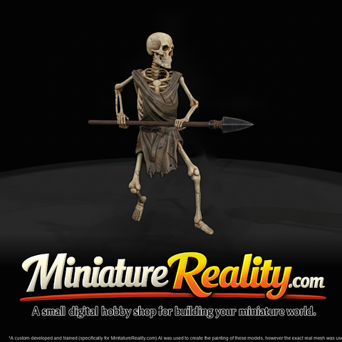 Skeleton Spearman - 3D Printable Miniature
