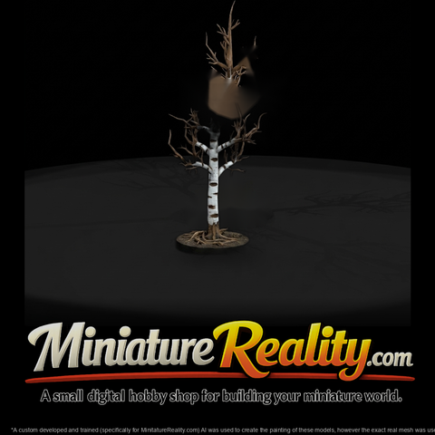 Stylized Bare Birch Tree