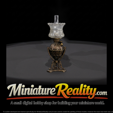 Victorian Ornate Kerosene Table Lamp — Miniature 3D‑Printable