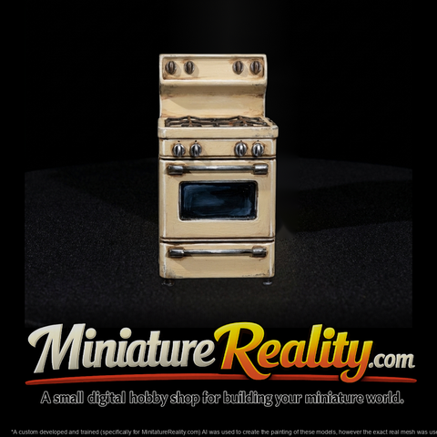 Vintage Gas Range Stove (HO Scale Miniature)