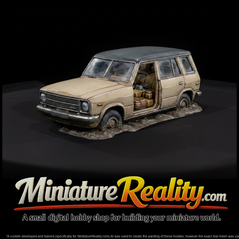 Weathered untextured vintage station wagon 3d model oDohupnn