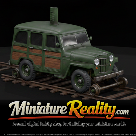 Willys Jeep Station Wagon miniature, three-quarter view