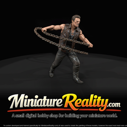 Xavier Hale — Outlaw Biker 3D Printable Miniature