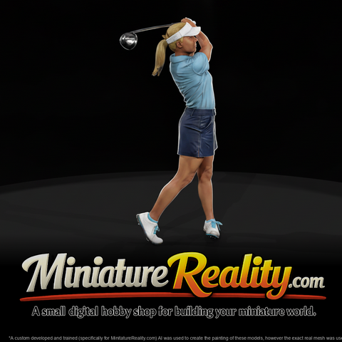0083 sports golfer f driver miniature, three-quarter view
