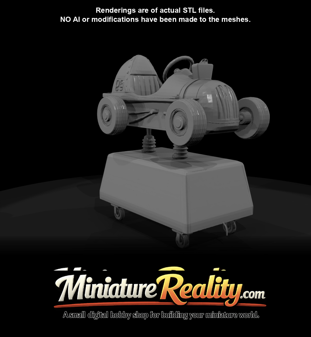 spring-mounted kiddie ride (vintage-style car)