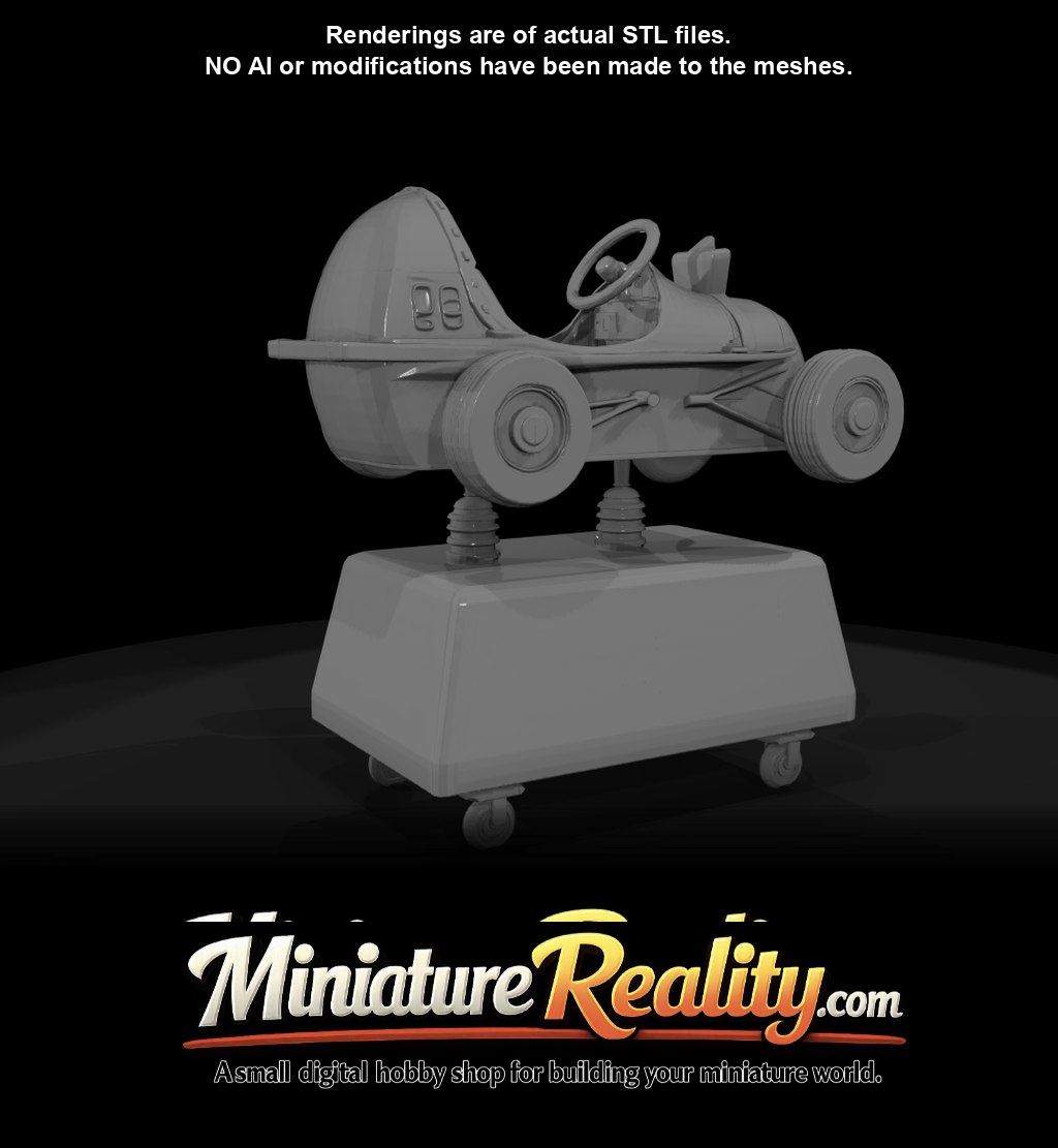 spring-mounted kiddie ride (vintage-style car)