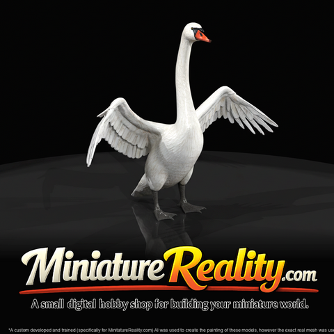 swan (Cygnus - stylized/mute-swan-like anatomy)