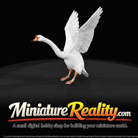 stylized swan or goose 3D model (sculpture/statue)