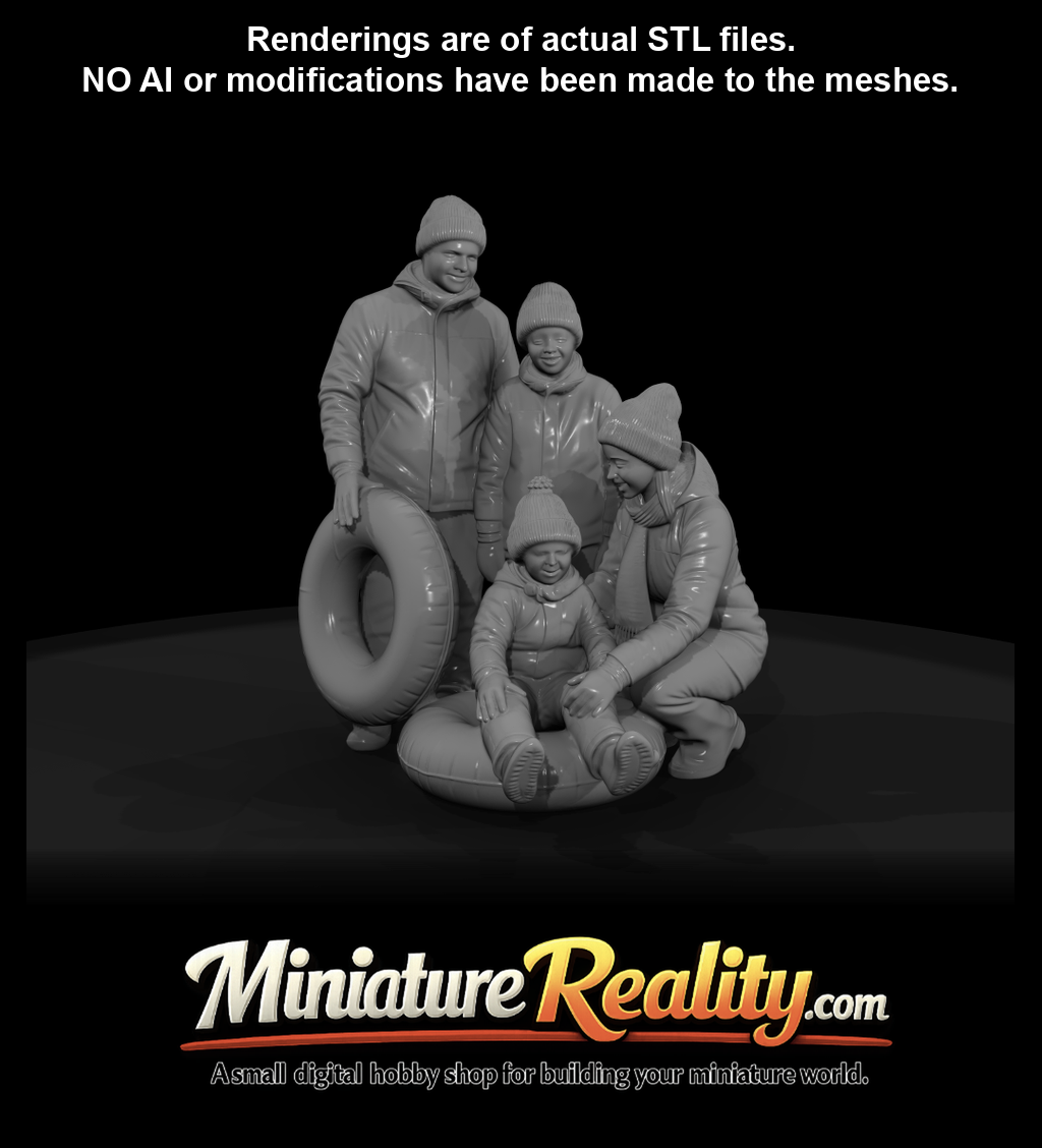 group of four people (family) with inflatable tubes