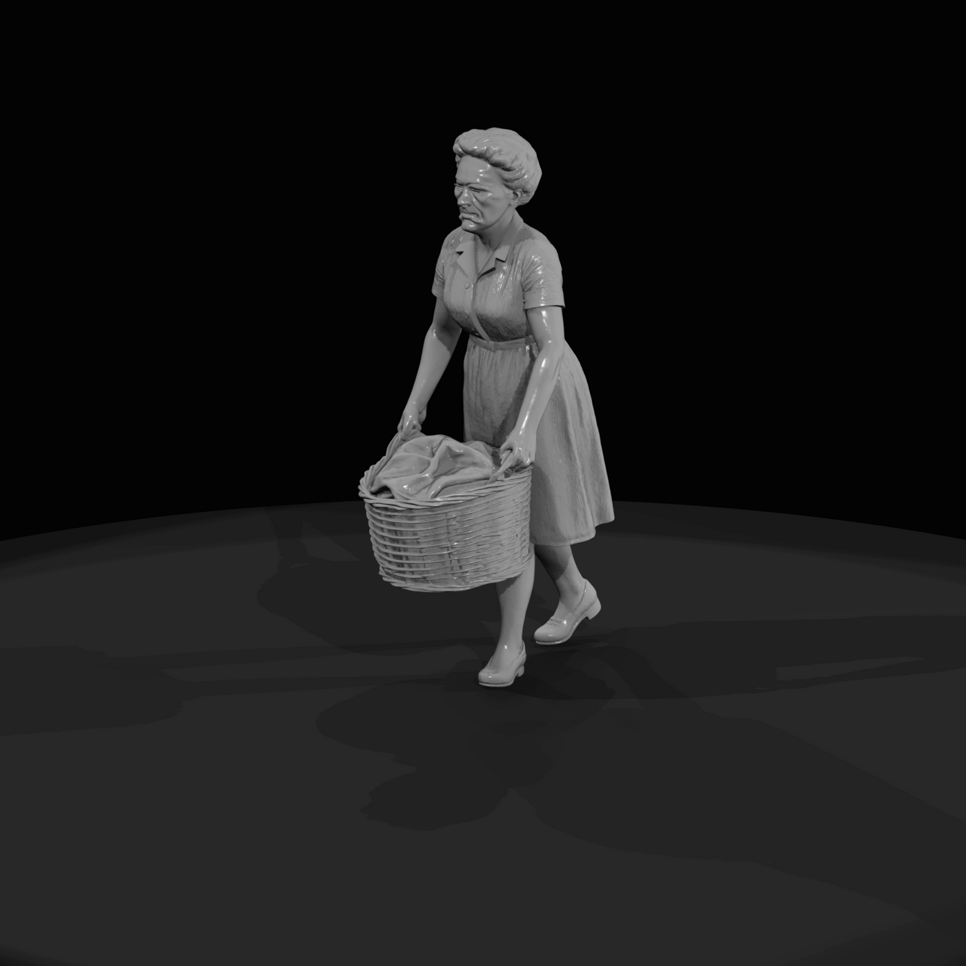 WOMEN HANGING LAUNDRY (1960s) Elderly woman