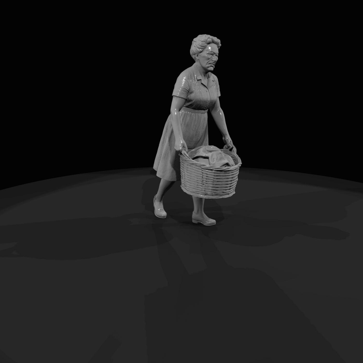 WOMEN HANGING LAUNDRY (1960s) Elderly woman
