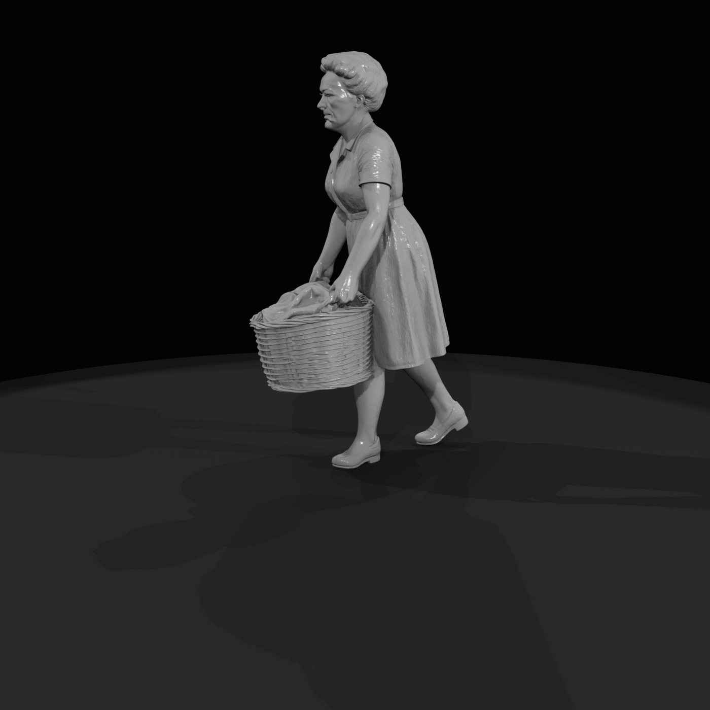 WOMEN HANGING LAUNDRY (1960s) Elderly woman