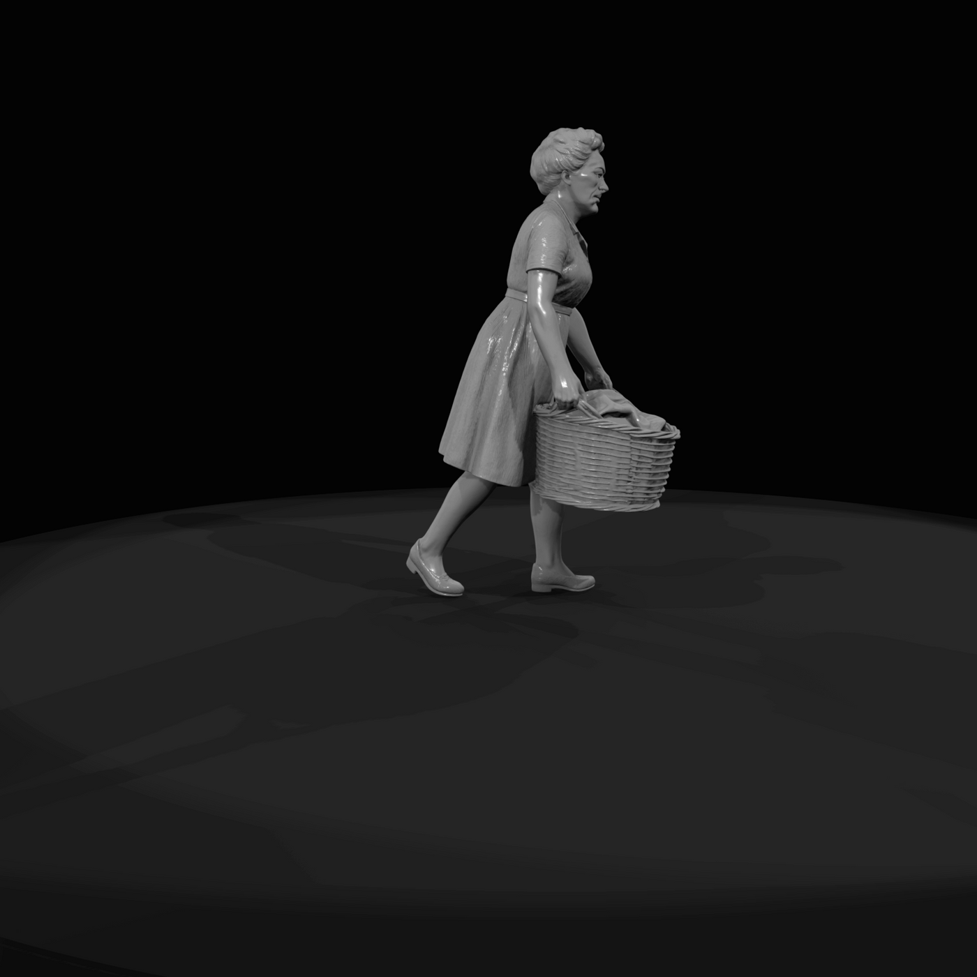 WOMEN HANGING LAUNDRY (1960s) Elderly woman