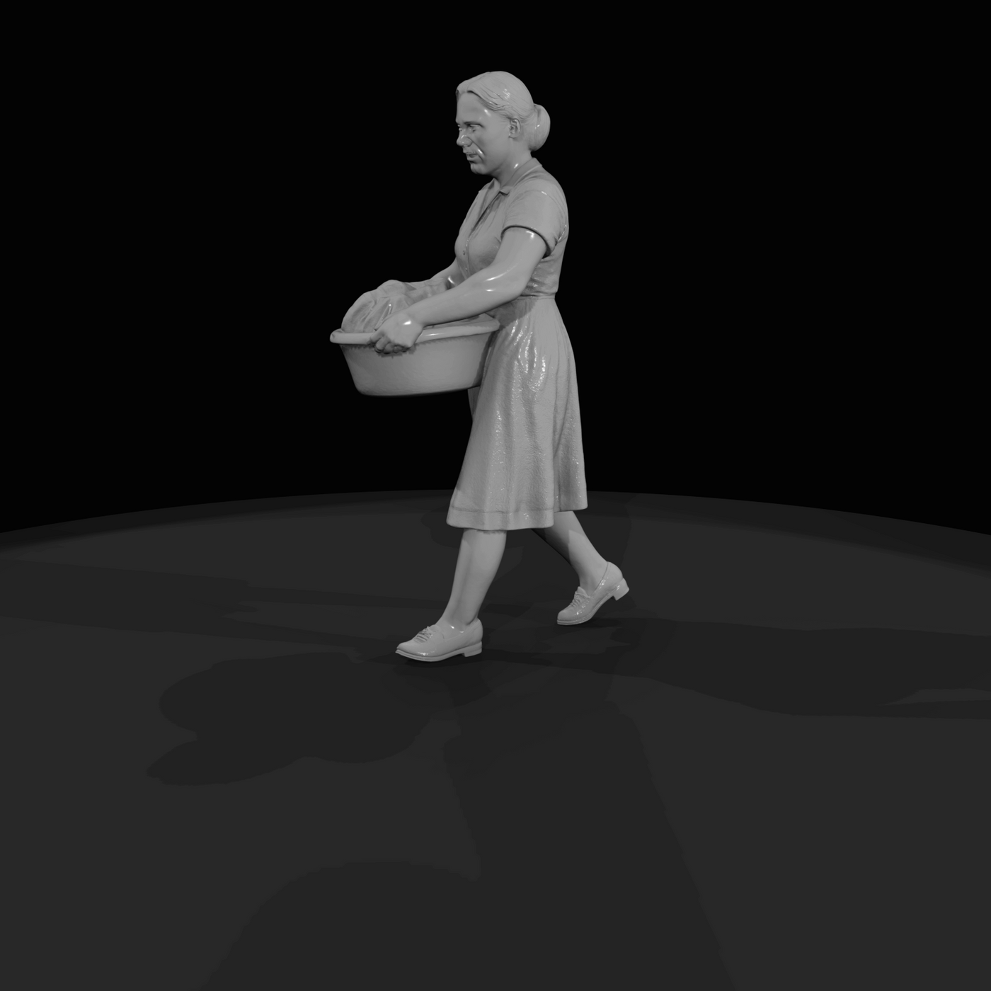WOMEN HANGING LAUNDRY (1960s) Elderly woman