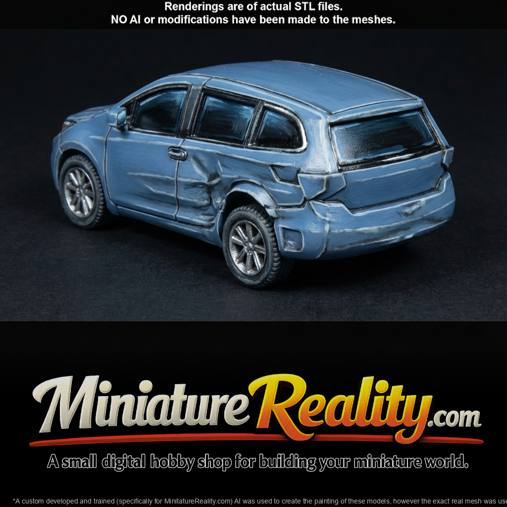Minivan (2010s-2020s) — destroyed modern vehicle