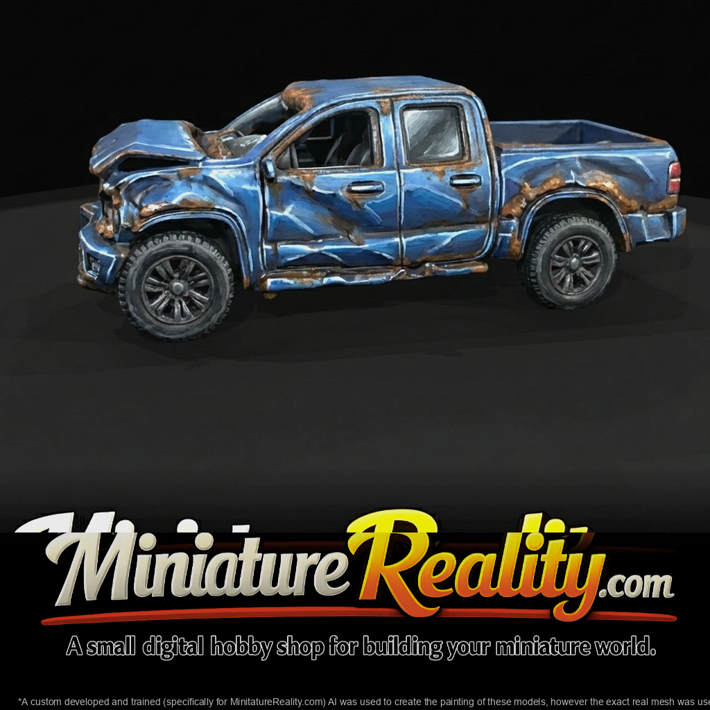 off-road pickup truck (2010s–2020s) — totaled, severe damage