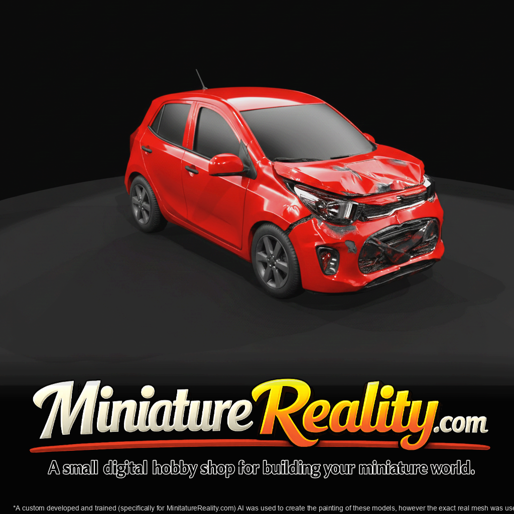Microcar (2010s-2020s) — wrecked modern vehicle