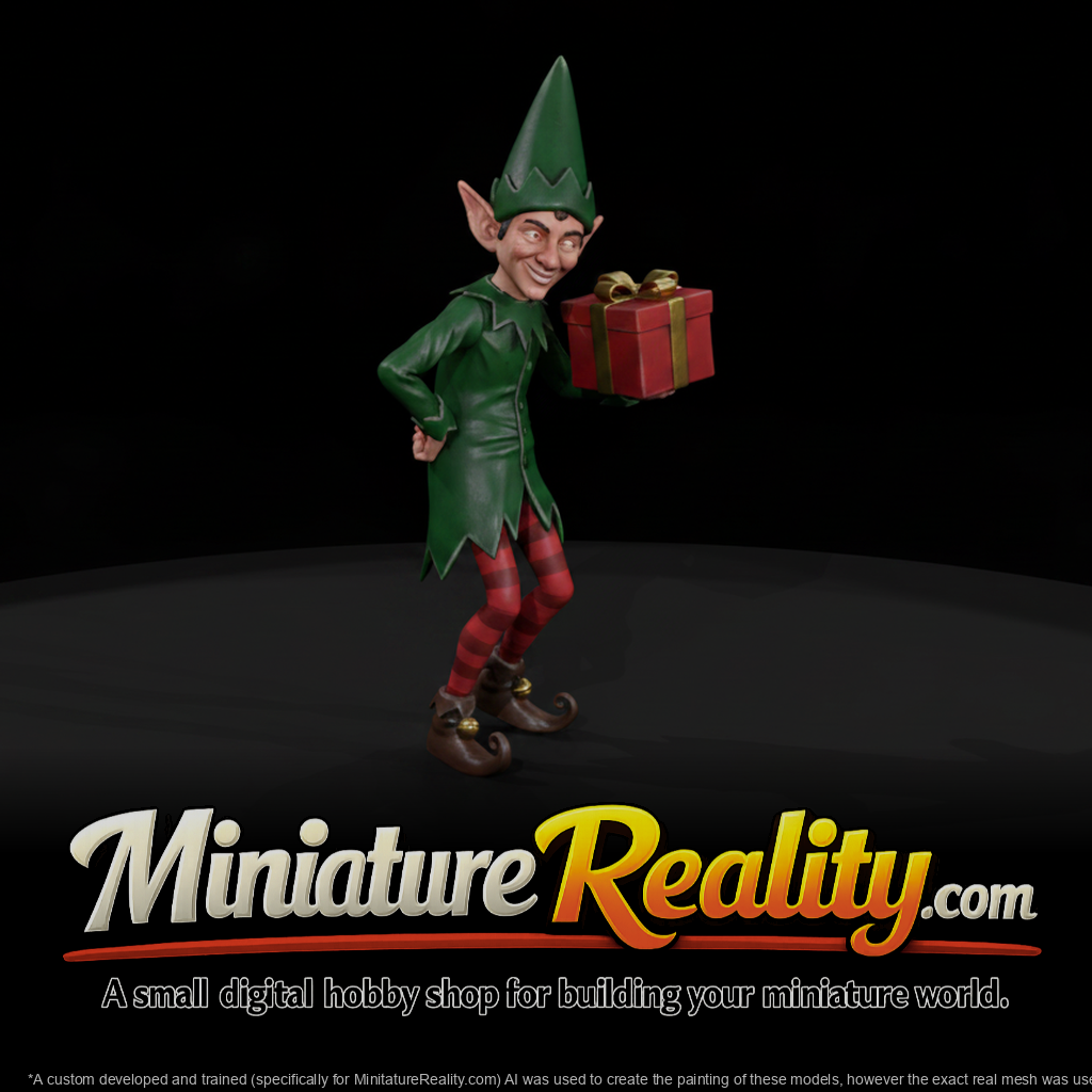 0214 holiday elf striped tights miniature, three-quarter view