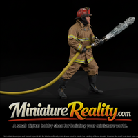 1950s Fireman with Hose Spray miniature, three-quarter view — thumbnail 4
