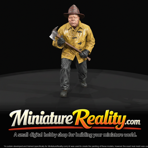 Firefighter Figure (1950s) — Charging Fire with Ax