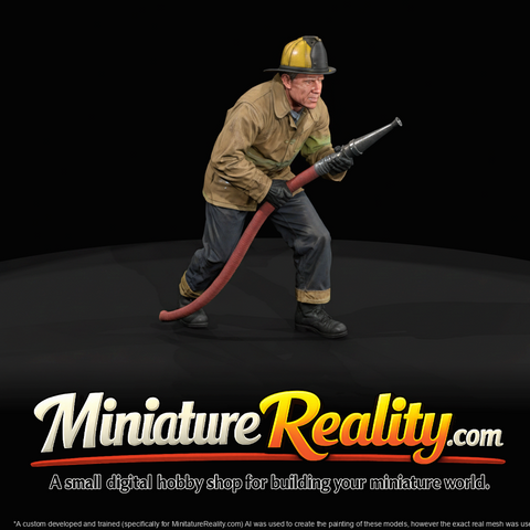 Firefighter Figure (1950s) — with Hose