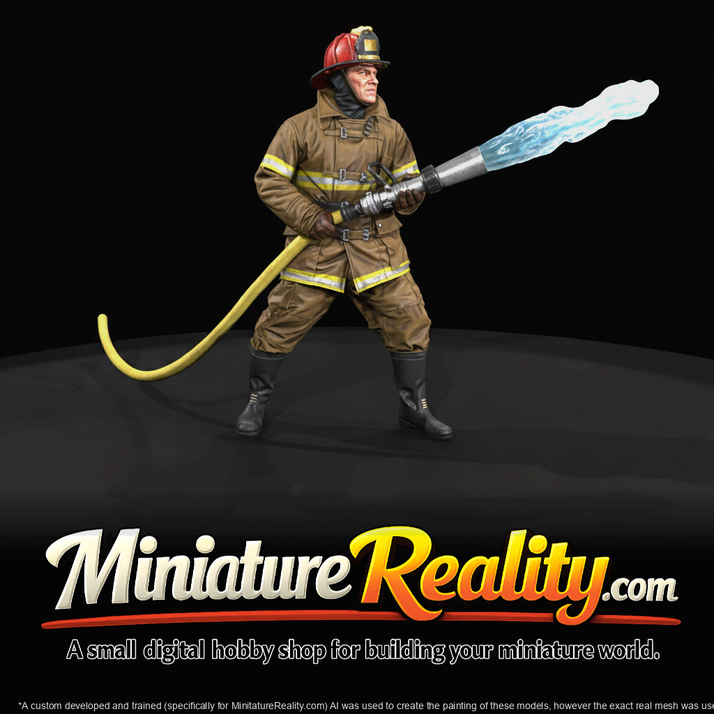 Firefighter Figure (1950s) — Holding Hose with Water