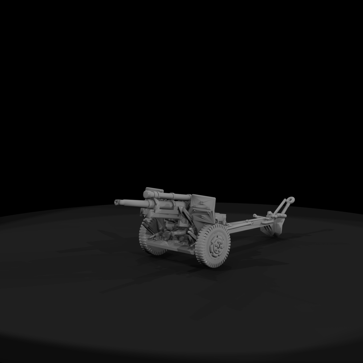 105mm howitzer stowed
