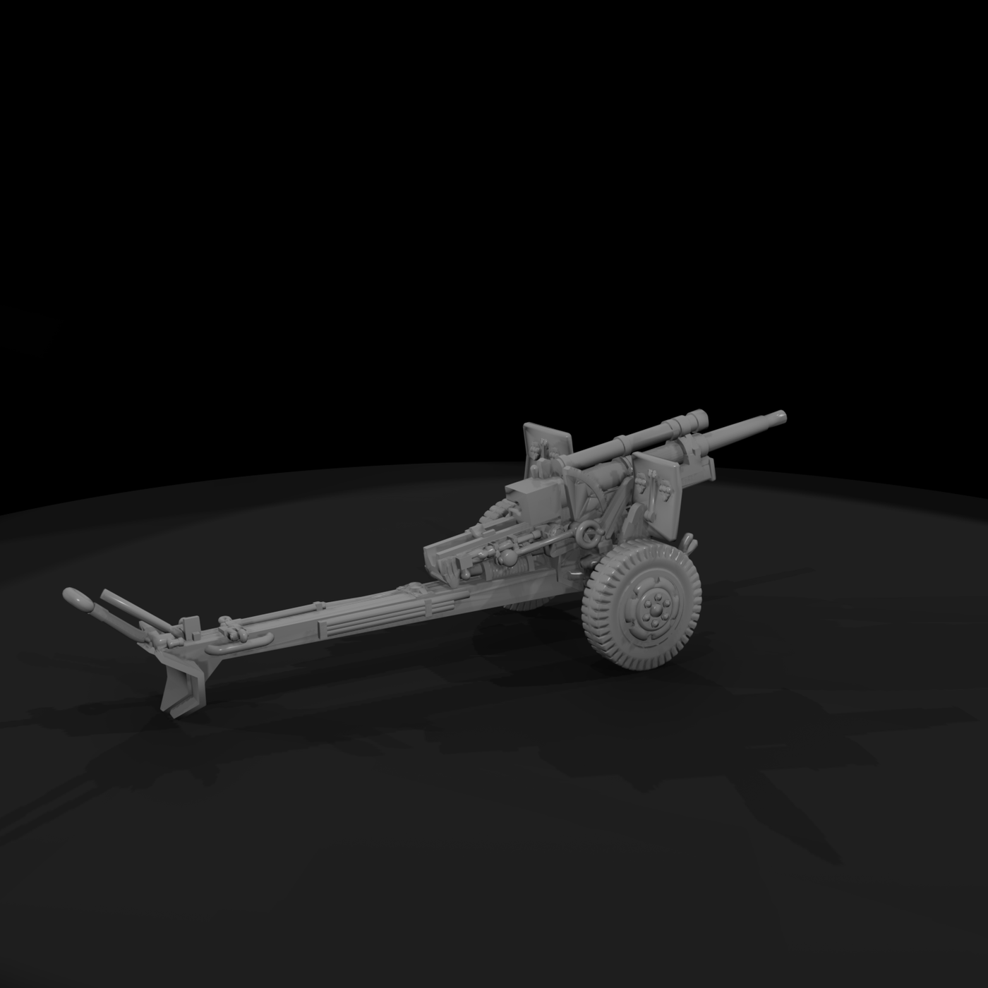 105mm howitzer stowed