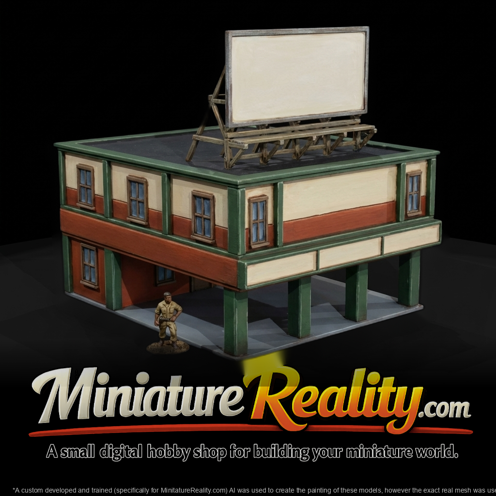 Two-Story Service Garage with Rooftop Billboard
