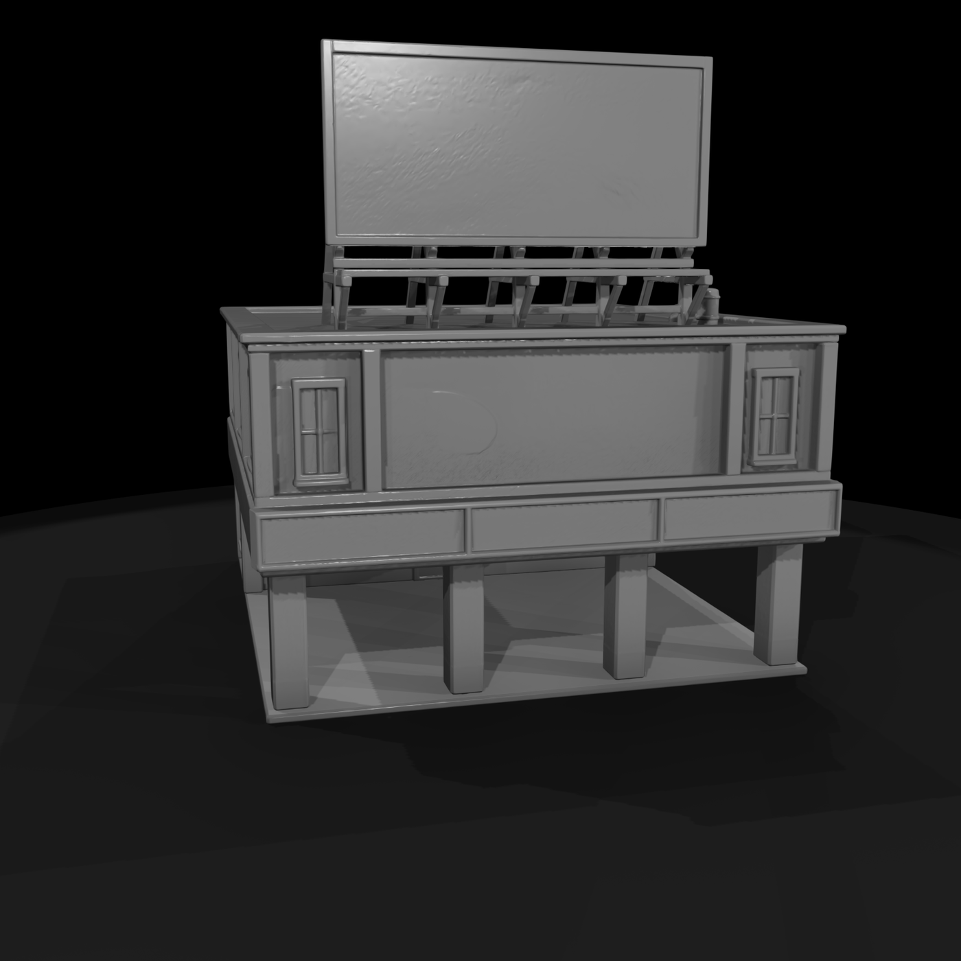 Two-Story Service Garage with Rooftop Billboard