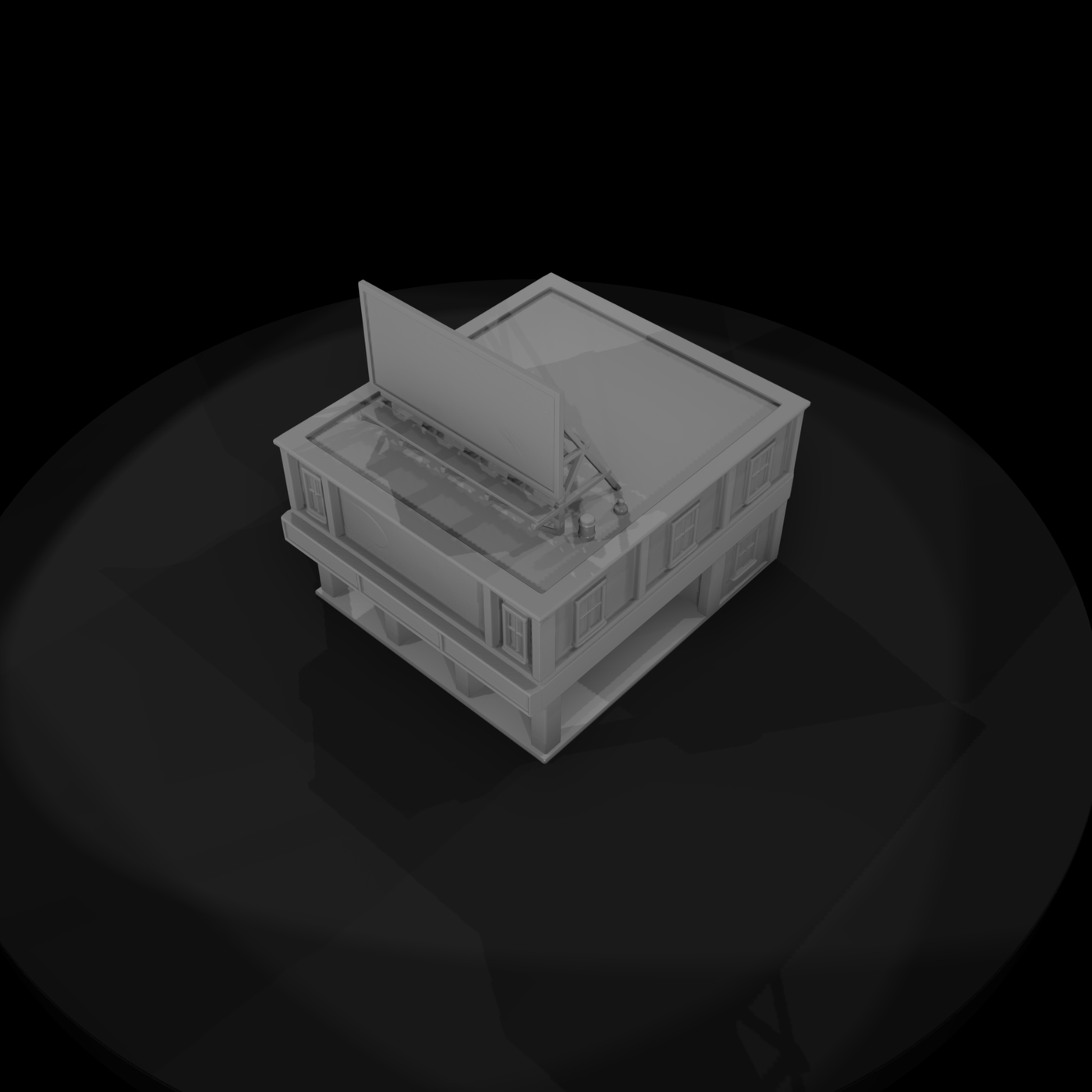 Two-Story Service Garage with Rooftop Billboard