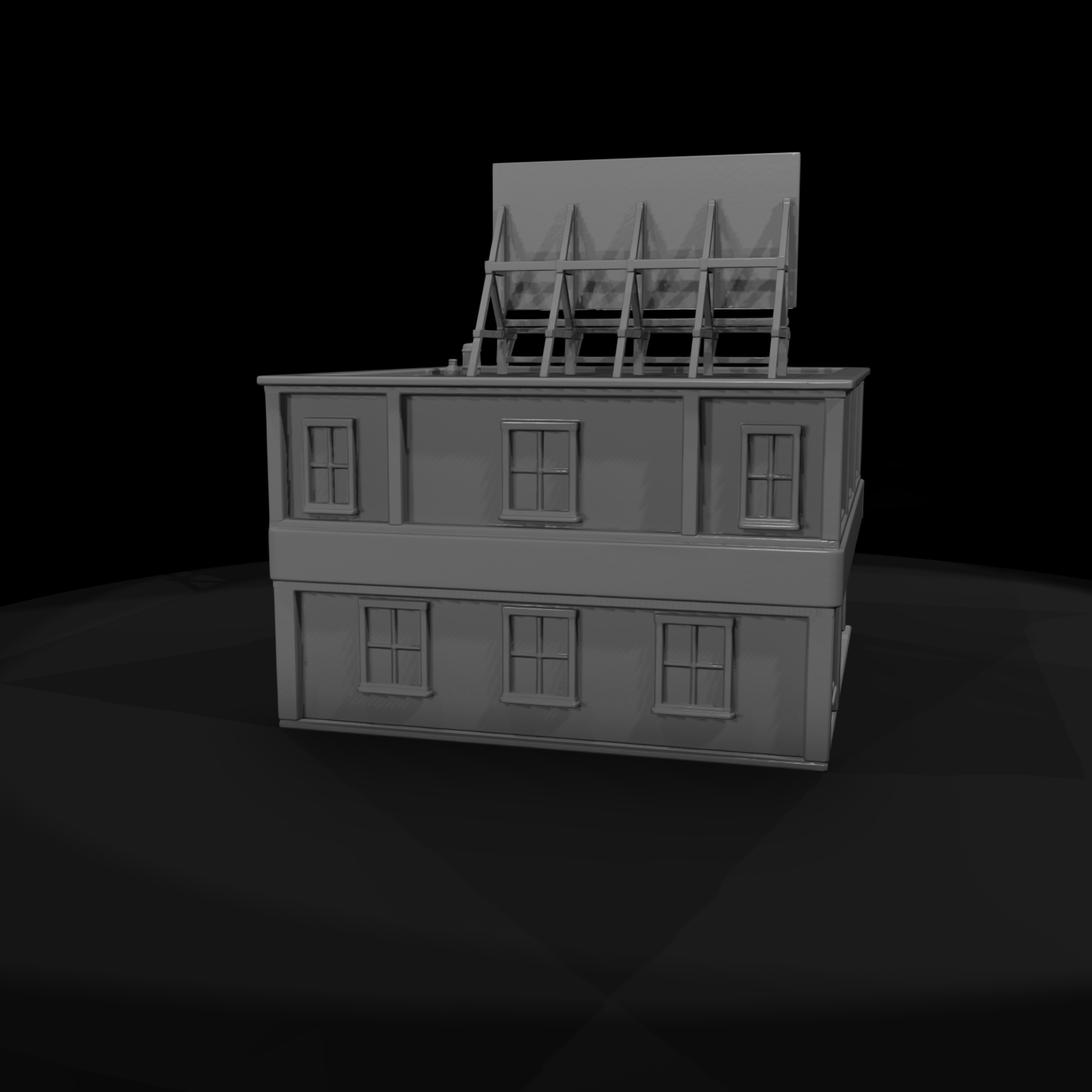 Two-Story Service Garage with Rooftop Billboard